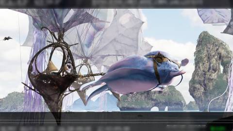 Stage 4 of building a scene with a flying creature in Avatar: Fire and Ash
