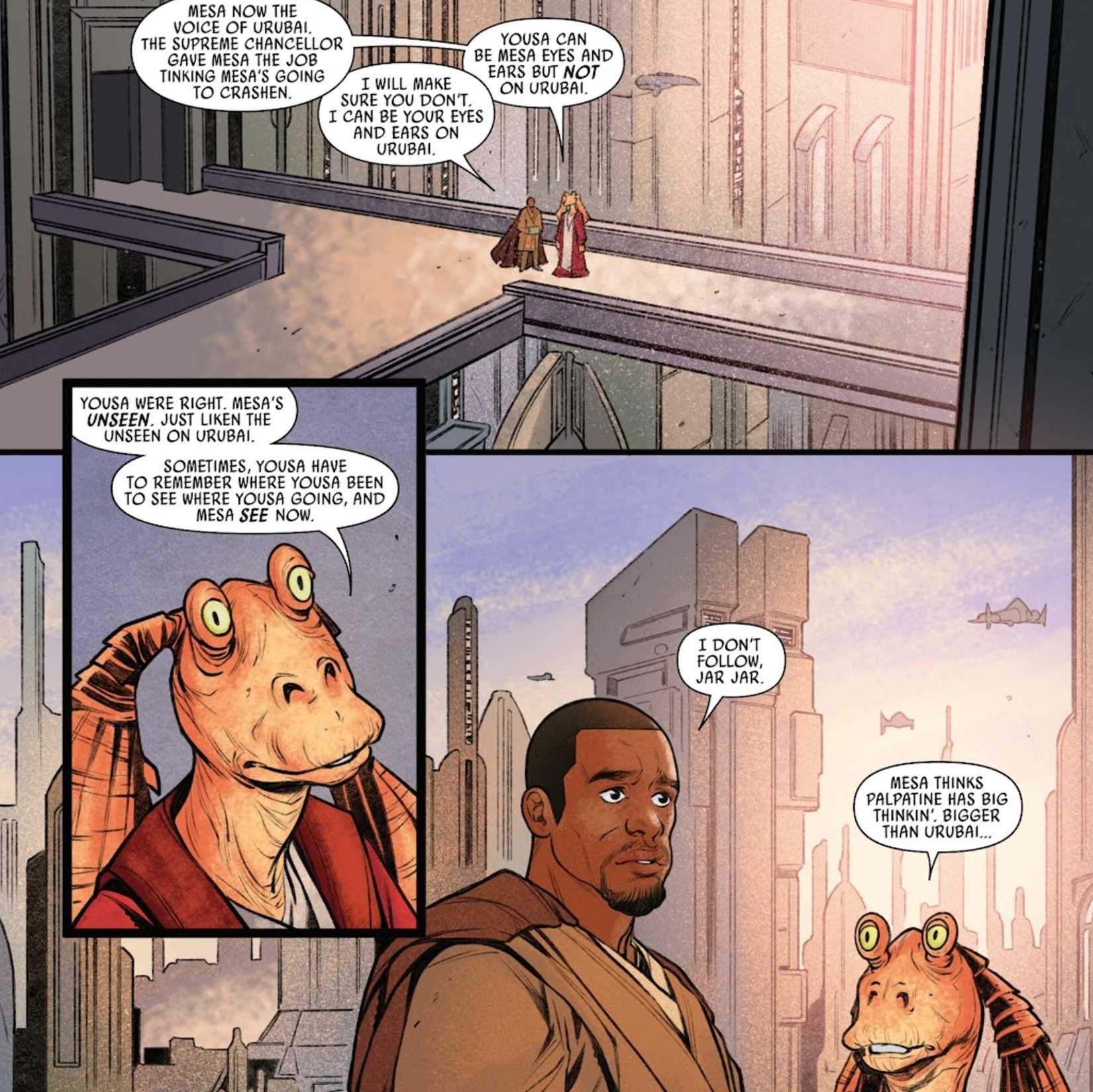 star wars' emperor palpatine empowers jar jar binks as his voice 2