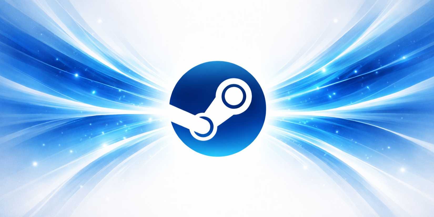 Steam custom image on blue and white background