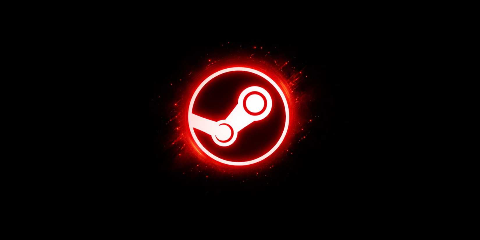 Steam logo red on black