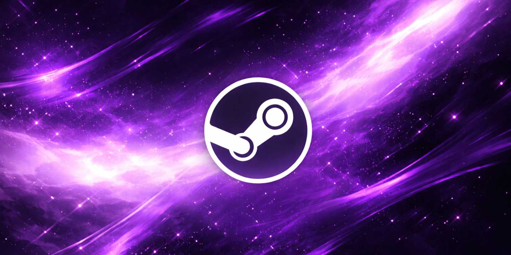 Steam purple logo on generic purple background