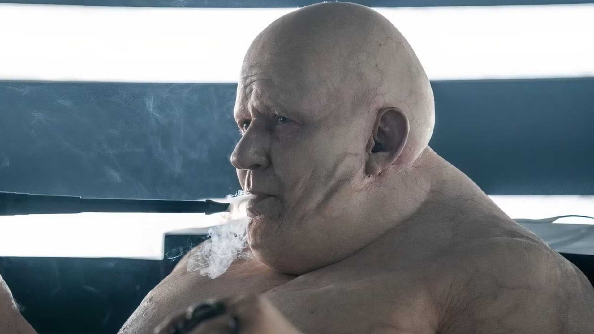 Stellan Skarsgard as Baron Harkonnen sitting in a bath in Dune Part Two