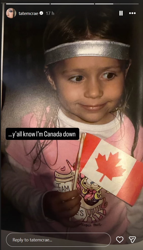 tate mcrae instagram story