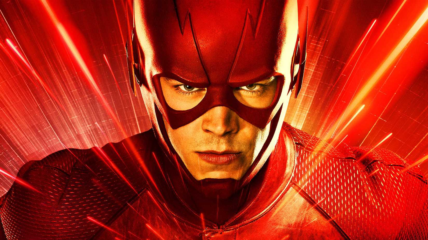 Batman & Superman Lead The Pack 2 The Flash poster with Barry Allen staring off-screen