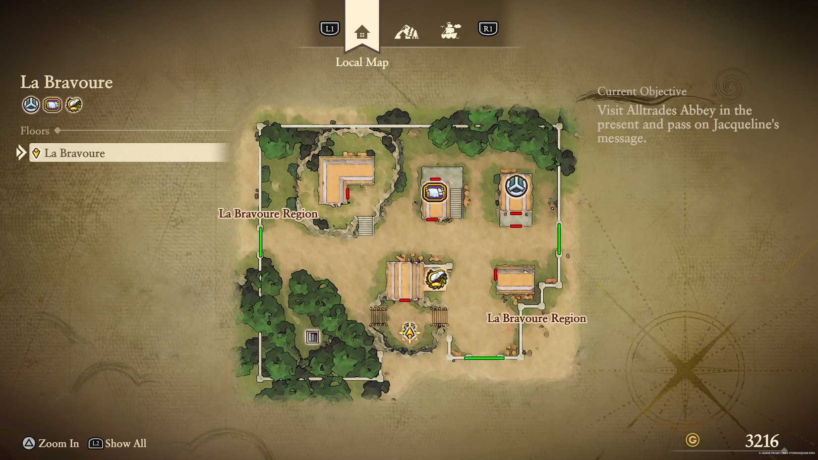 The location of the blue fragment in Bravoure in DQ7 Reimagined.