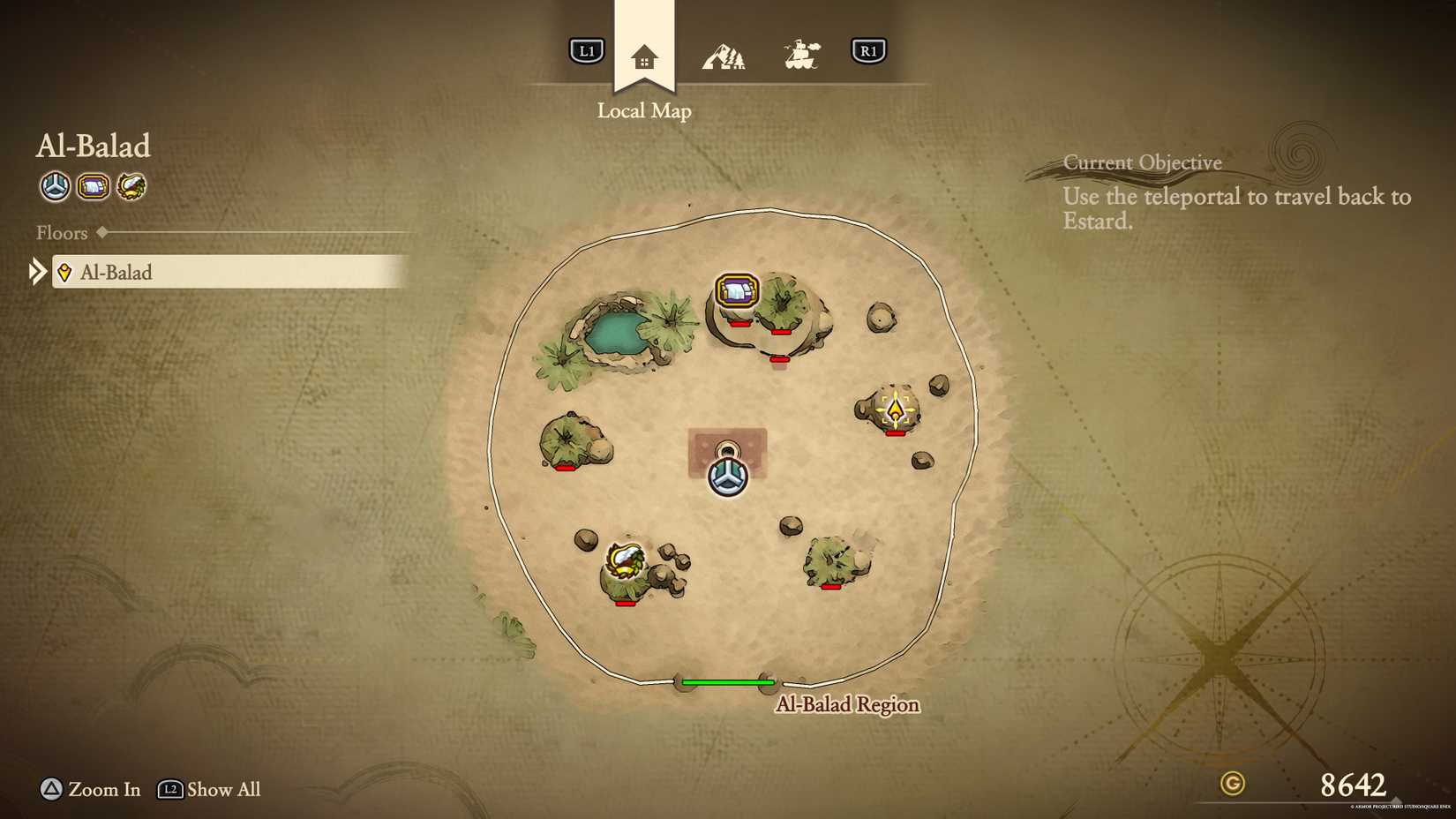 The location of the blue fragment in the Al-Balad storeroom in DQ7 Reimagined.