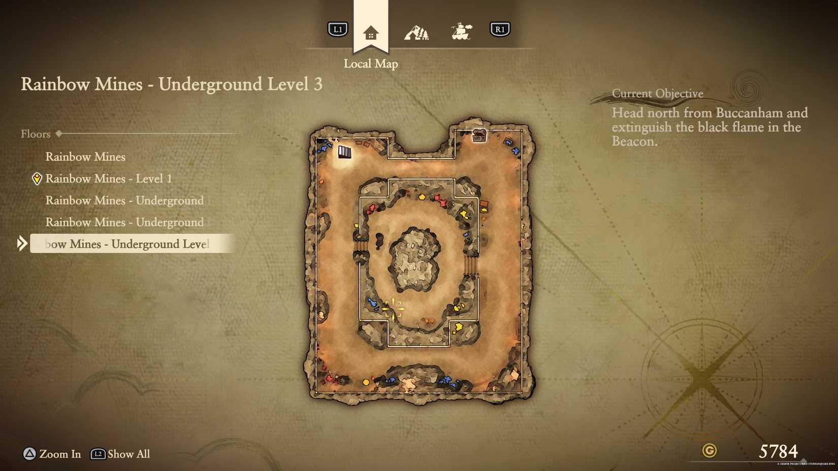 The location of the Rainbow Mines fragment in DQ7 Reimagined.