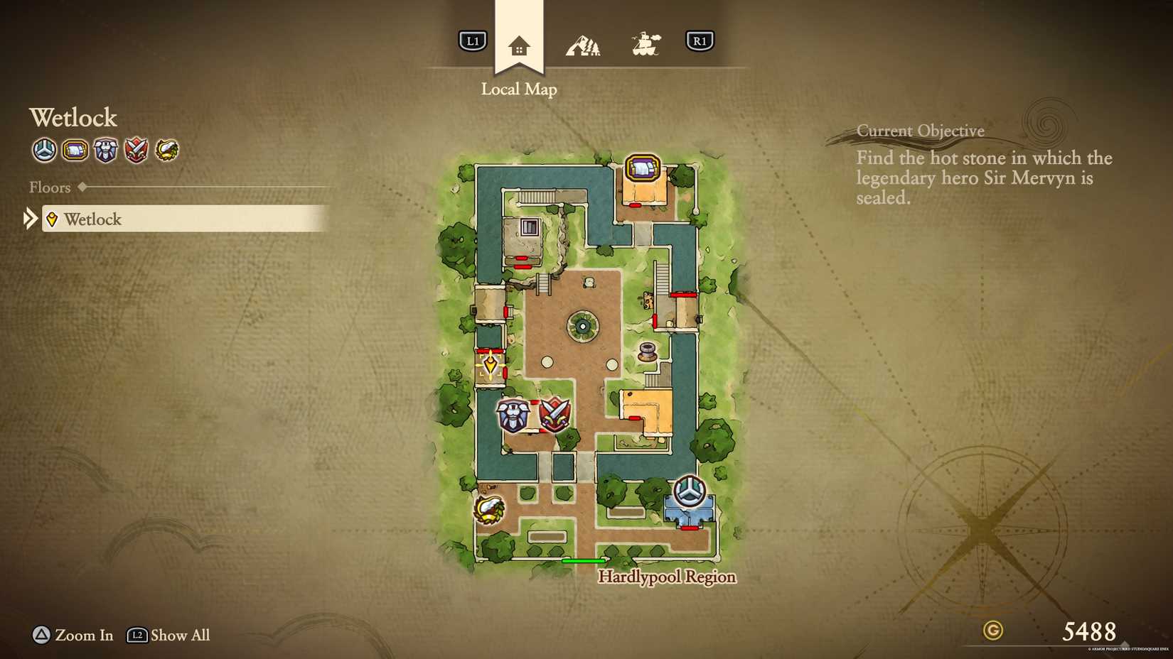 The location of the red fragment in Wetlock in DQ7 Reimagined.