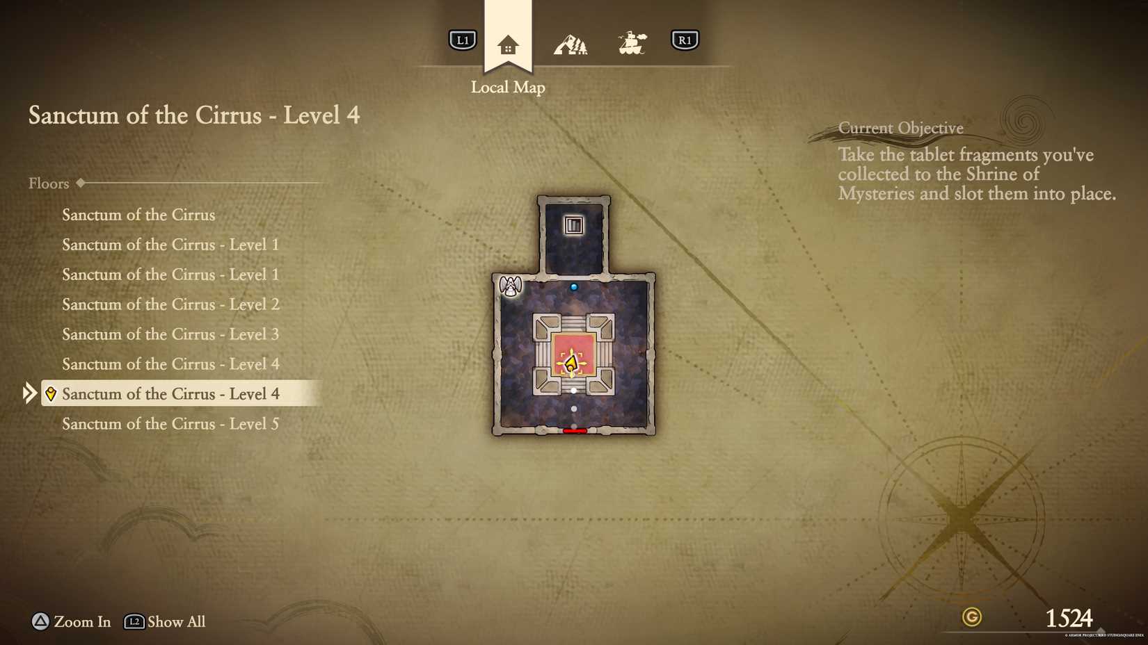 The location of the Sanctum of the Cirrus fragment in Dragon Quest 7 Reimagined.