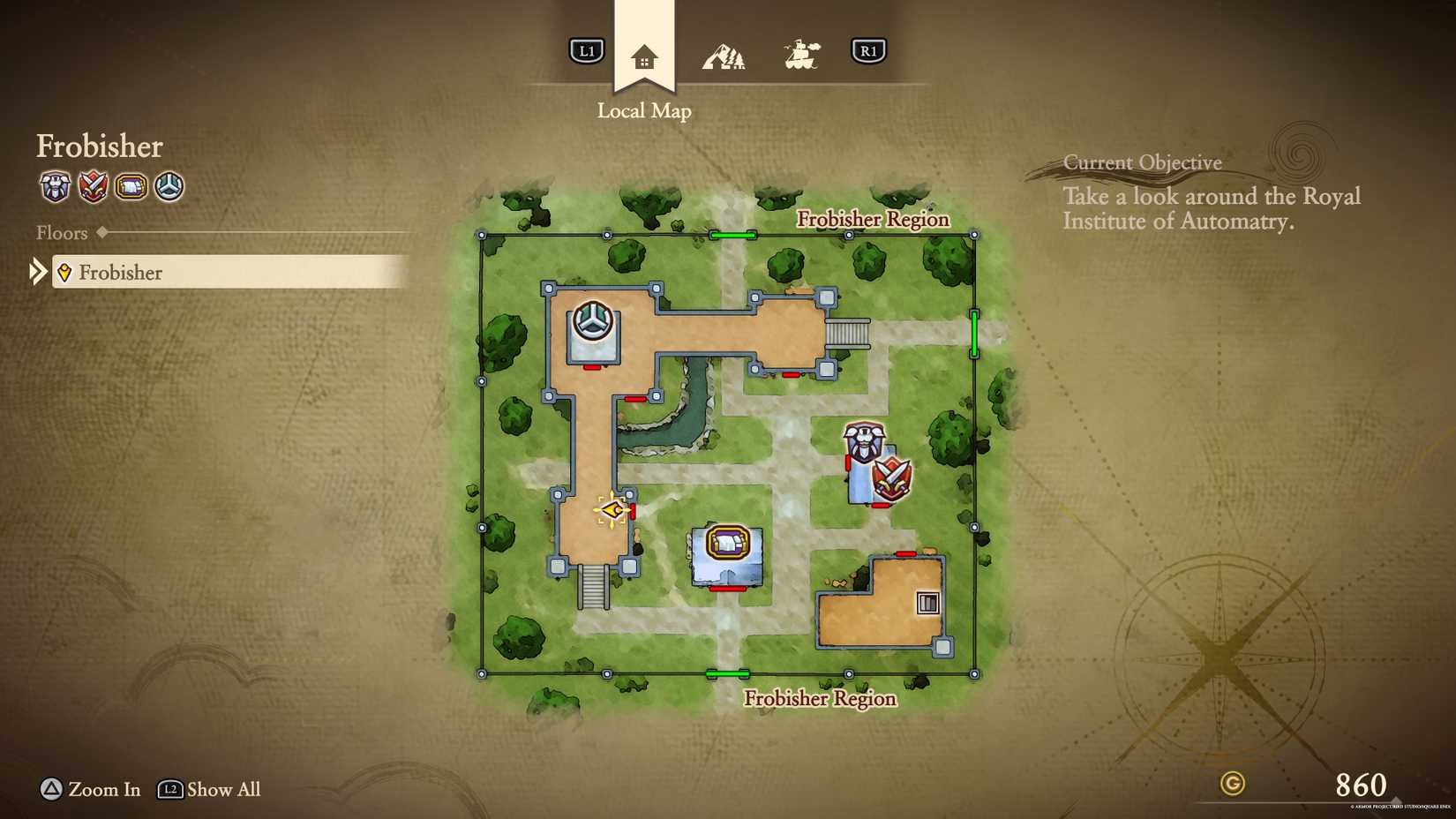 The location of the yellow fragment in Frobisher in DQ7 Reimagined.