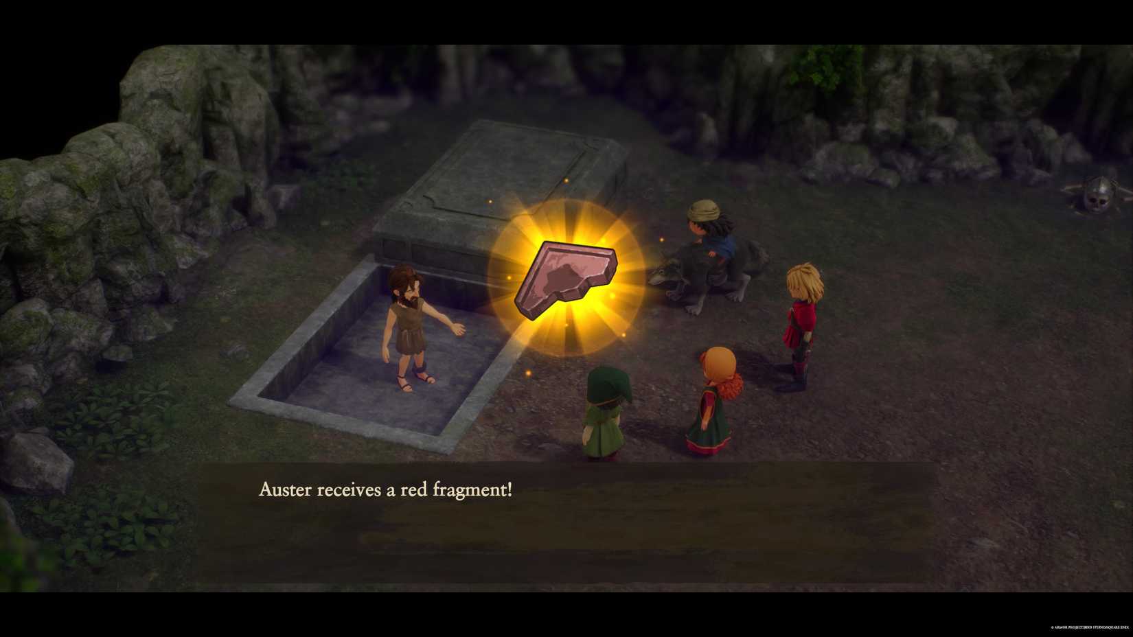 The red fragment at the end of the Grotta del Sigillo in DQ7 Reimagined.