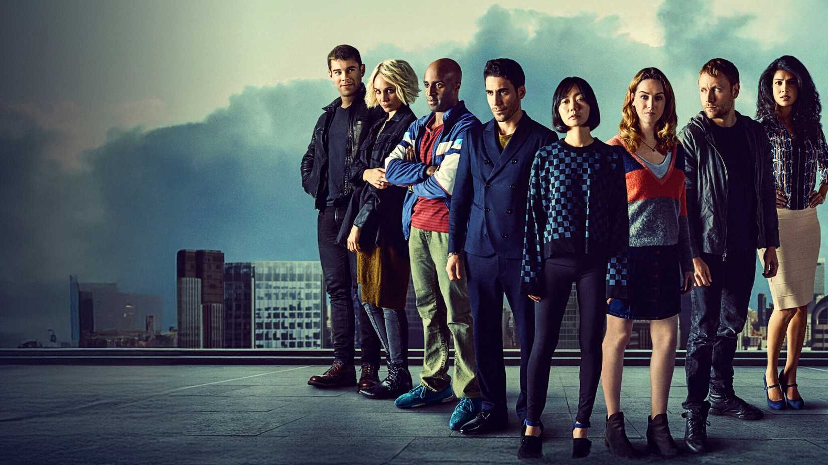 The Sense8 cast poses in a formation