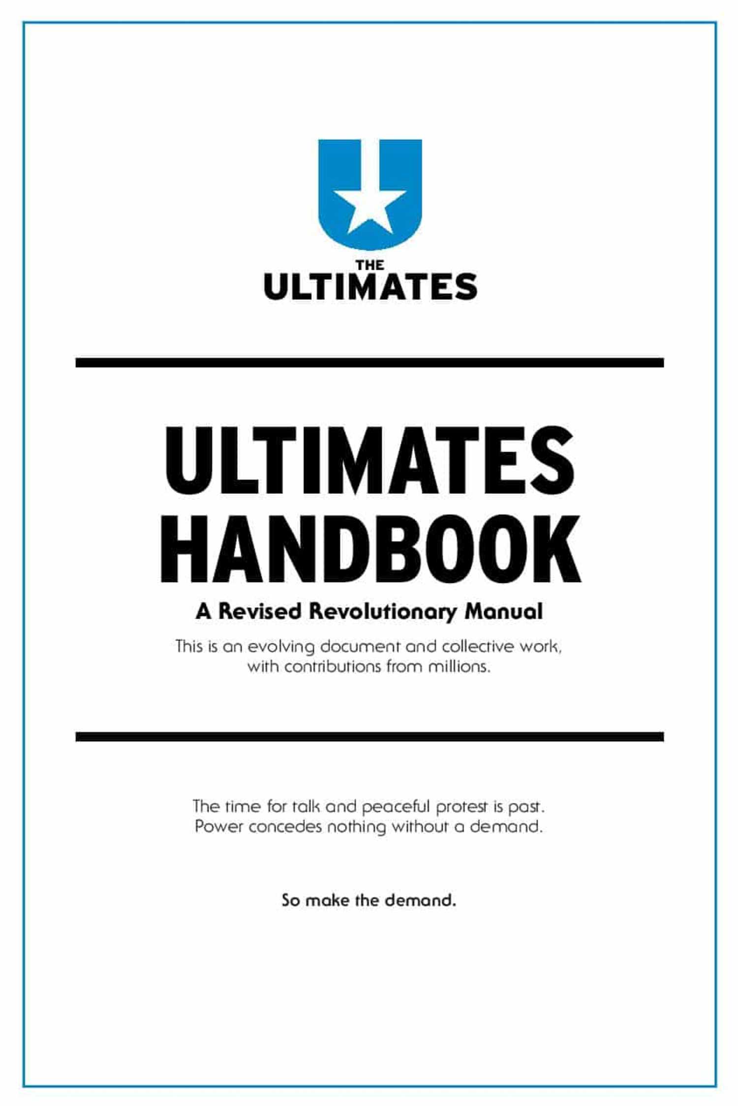 The Ultimates #21 preview, page 1, styled like a revolutionary handbook-1