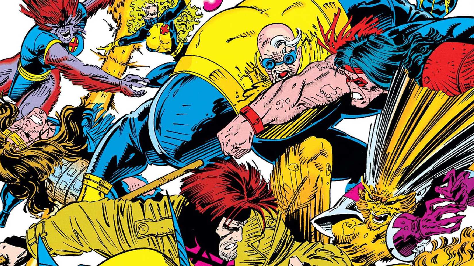 the x-men fighting x-force
