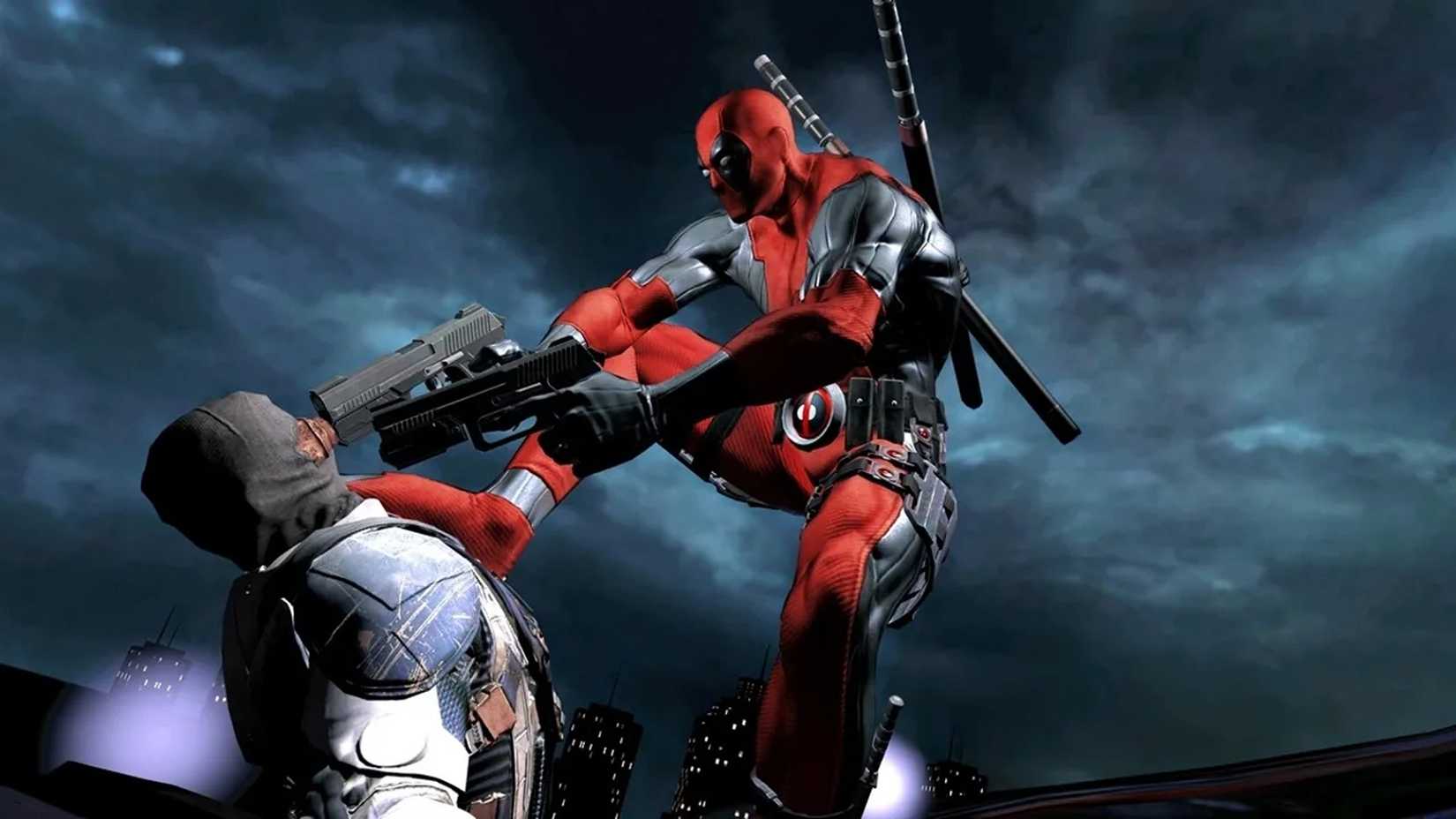 Deadpool tötet einen Feind im offiziellen Xbox One-Spiel