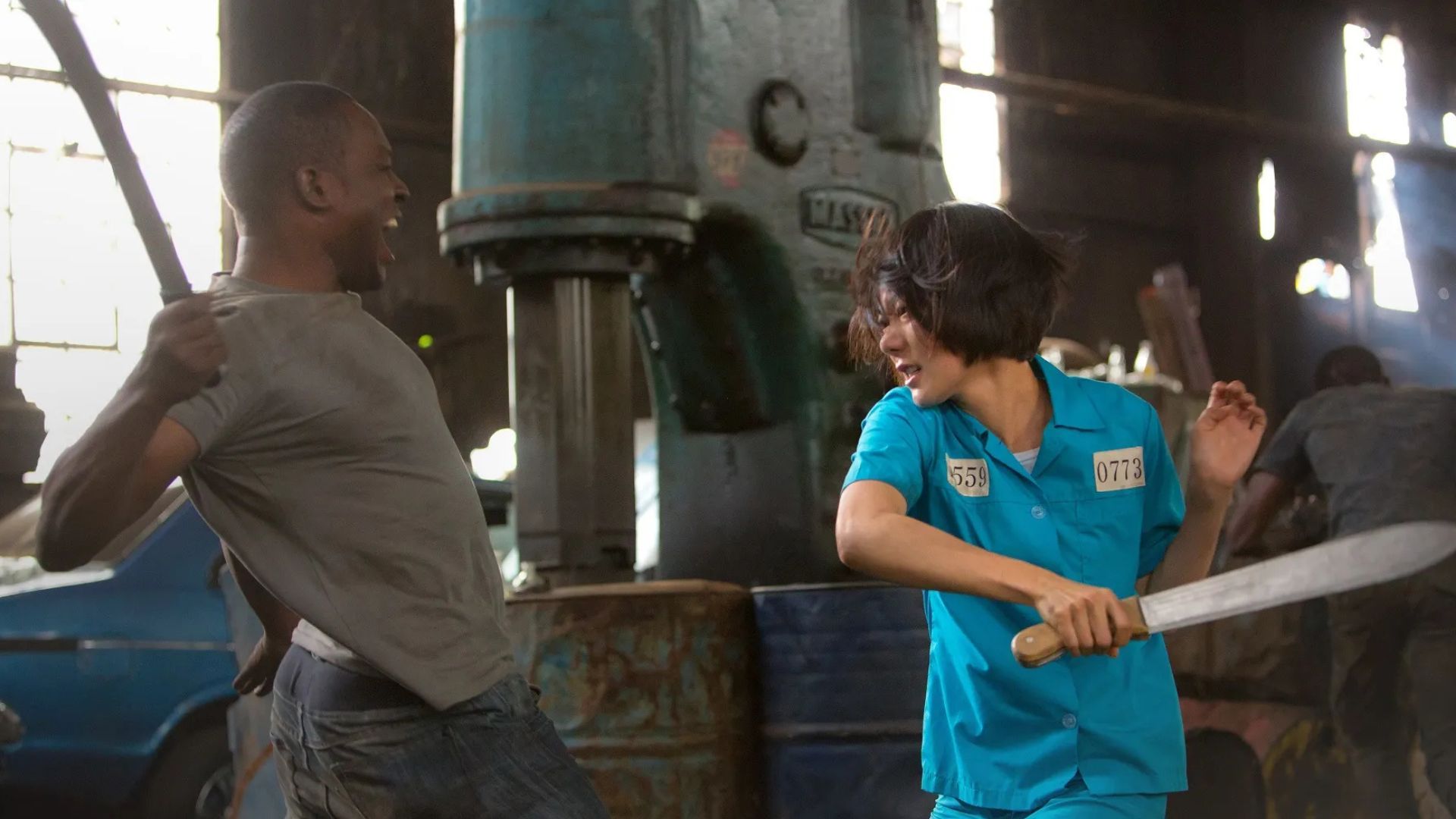 Sun fighting with a sword in Sense8