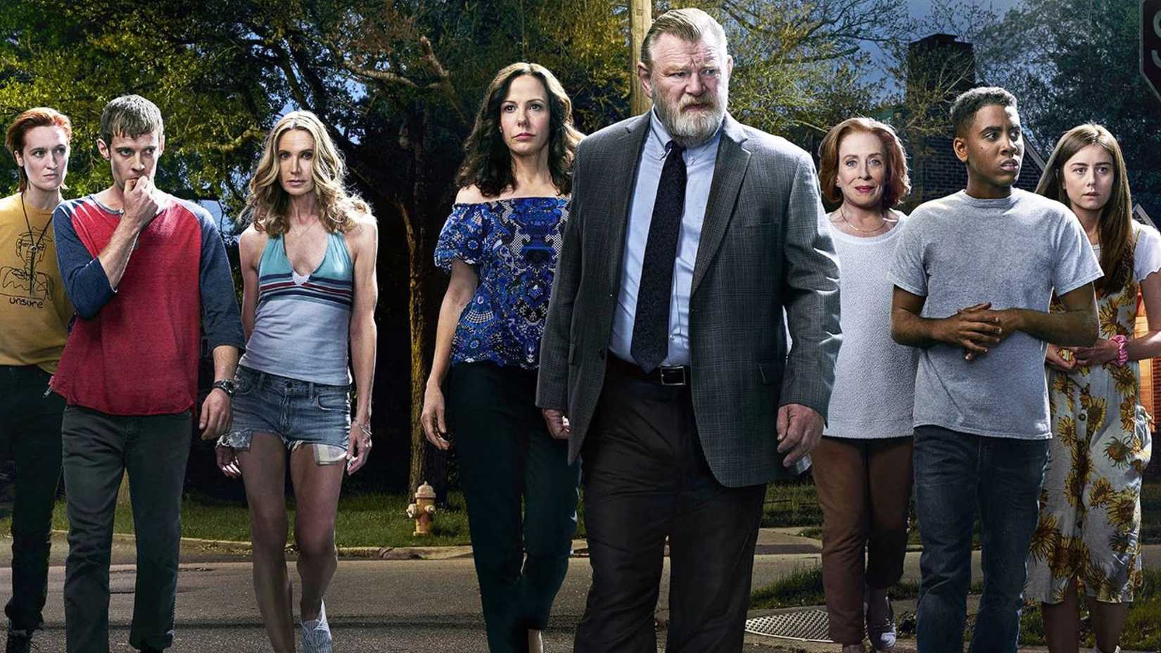 Brendan Gleeson and the cast of Mr. Mercedes