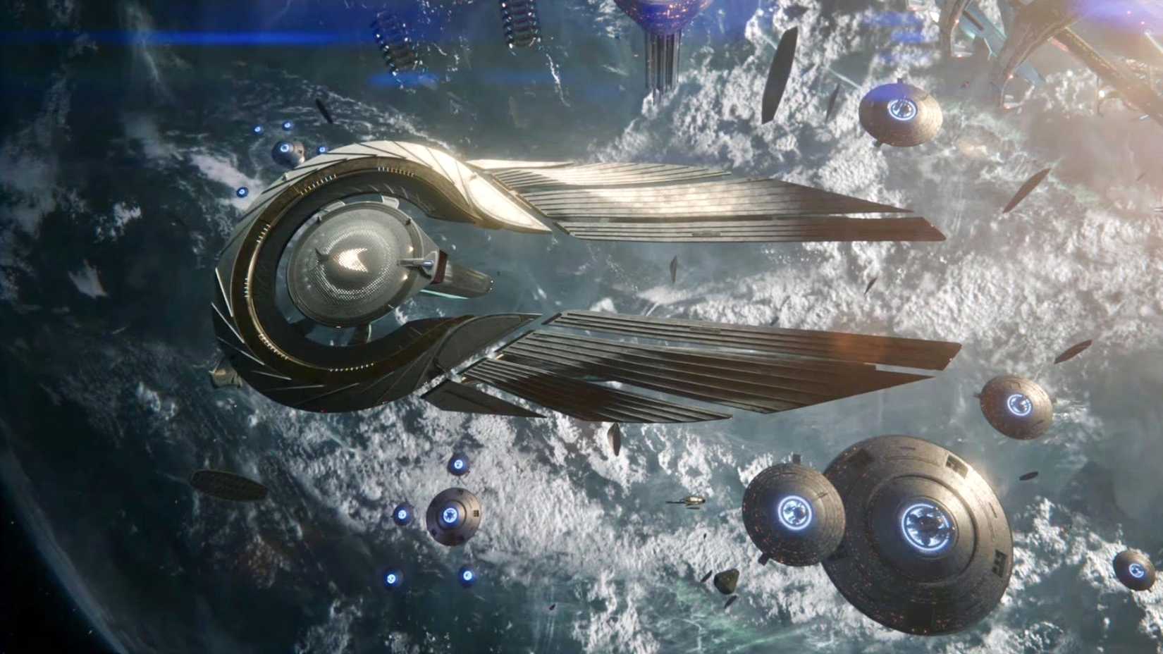 USS Athena sobre a Terra em Star Trek