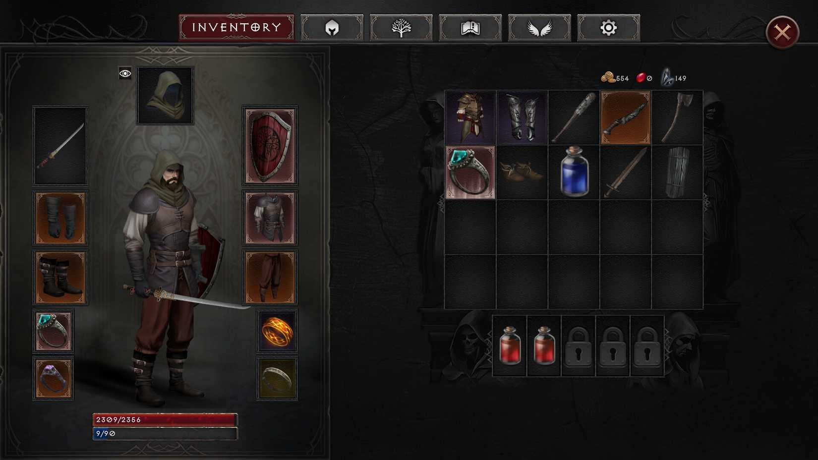 Vampires Fall-Menübildschirm