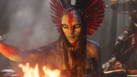 Varang waving her hand over fire in Avatar Fire and Ash