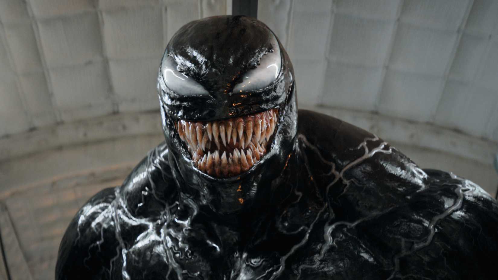 venom symbiote with a big smile on his face in the last dance