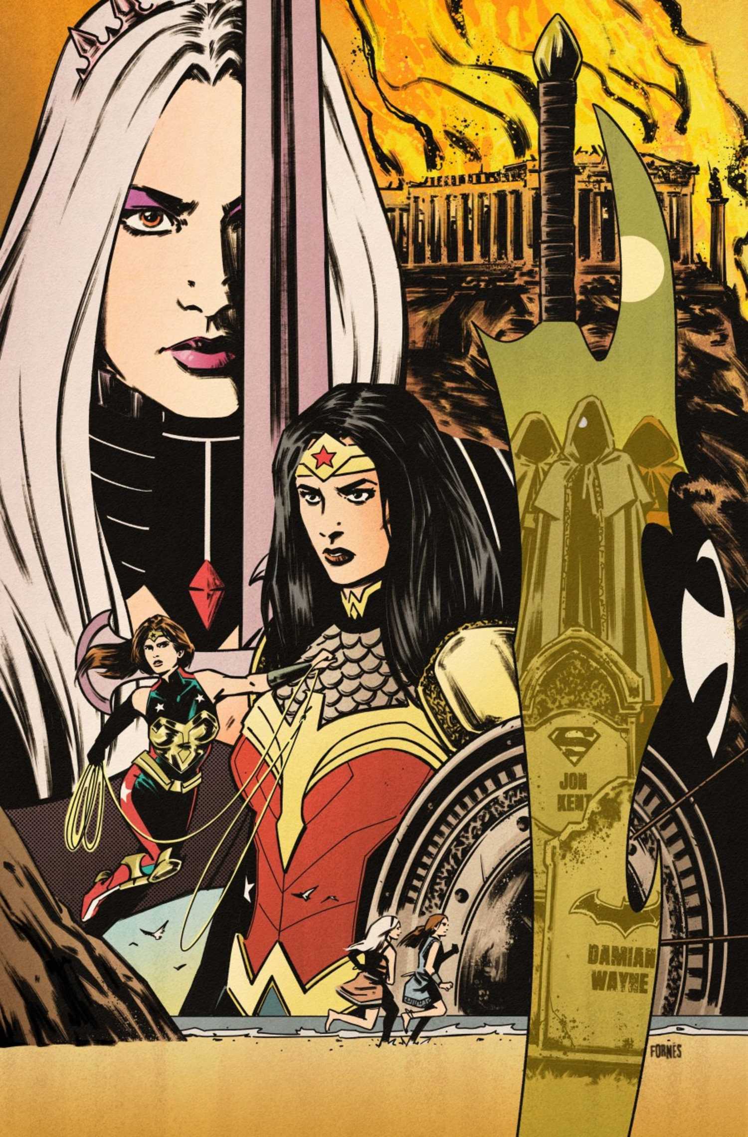 Wonder Woman #32 variant cover, Trinity and the Matriarch