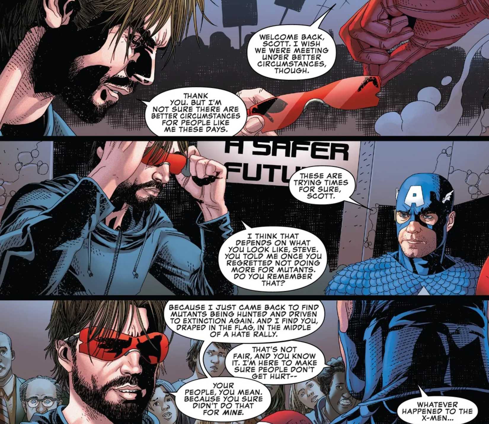 x-men's cyclops lays into captain america
