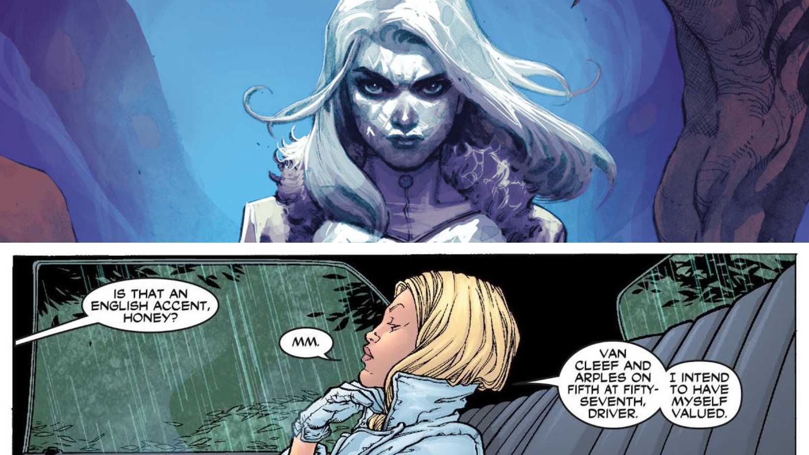 x-men's emma frost being made of diamond