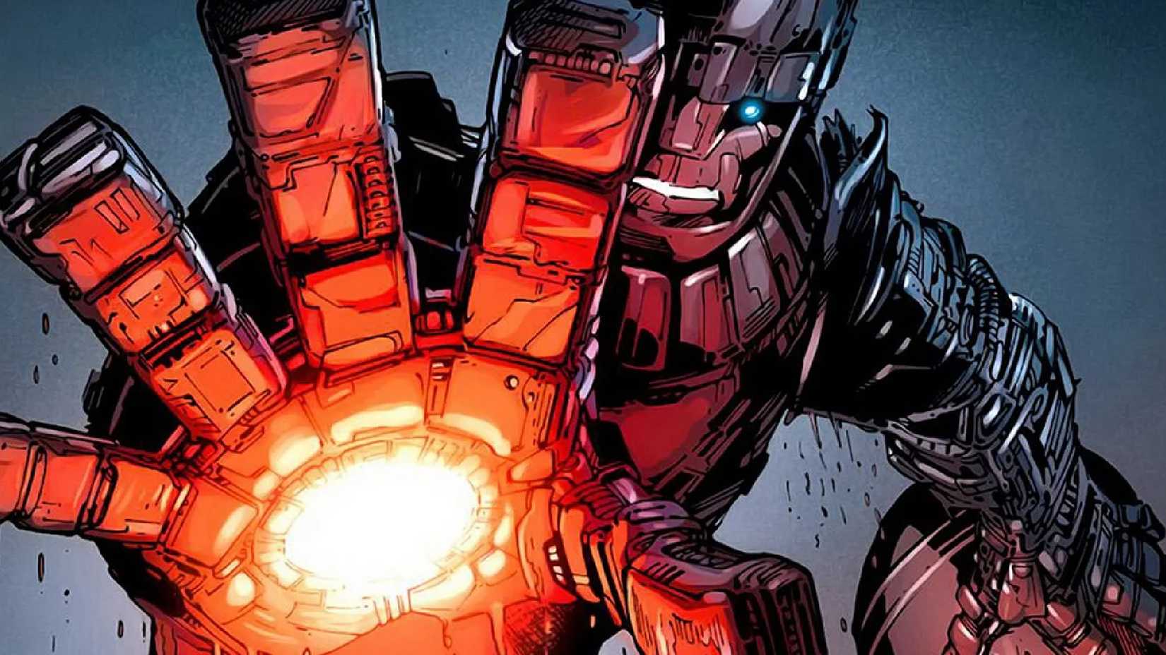 x-men sentinel looming with an energy blast prepping