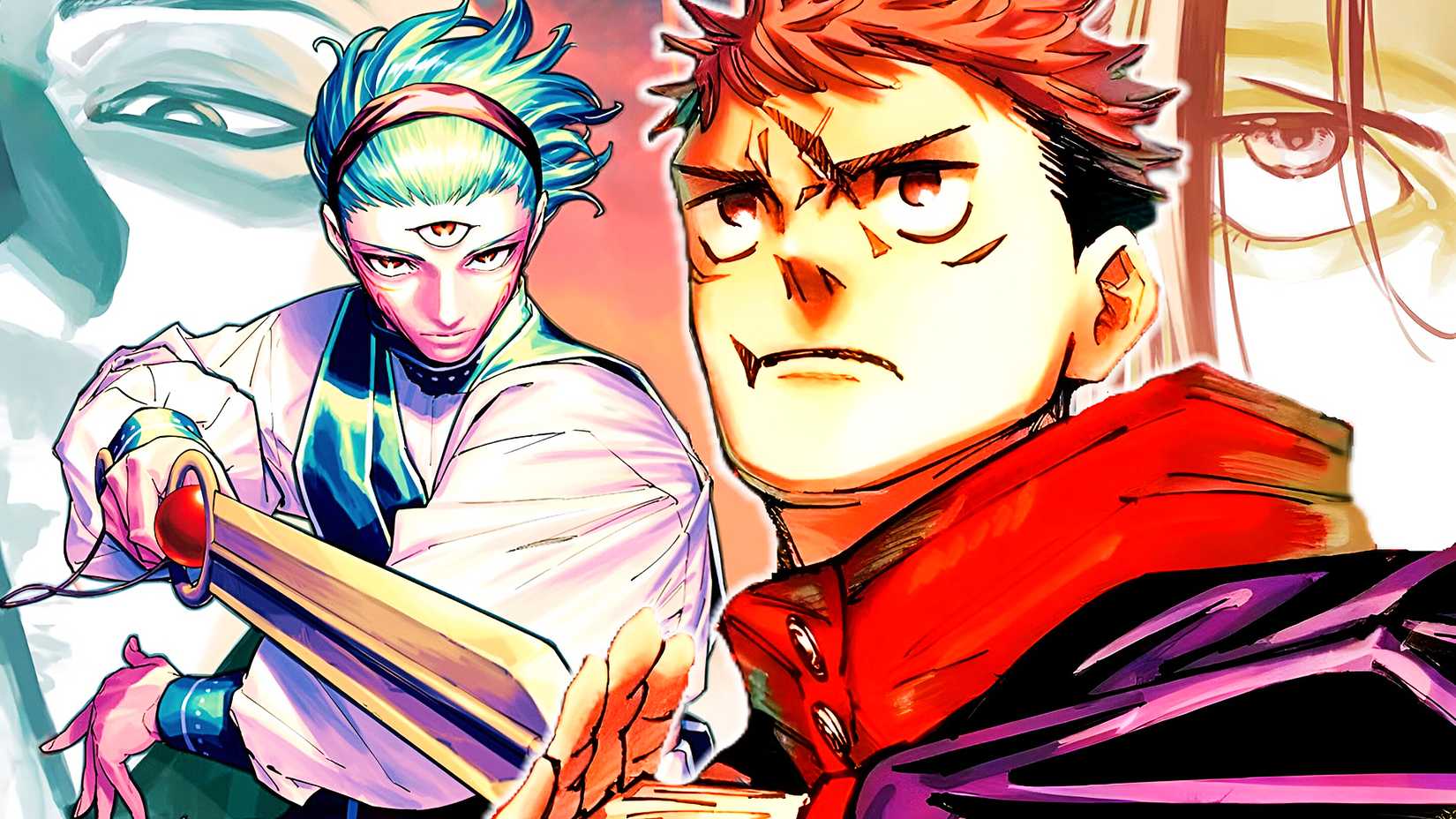 Yuji Itadori et Maru du manga Jujutsu Kaisen Modulo