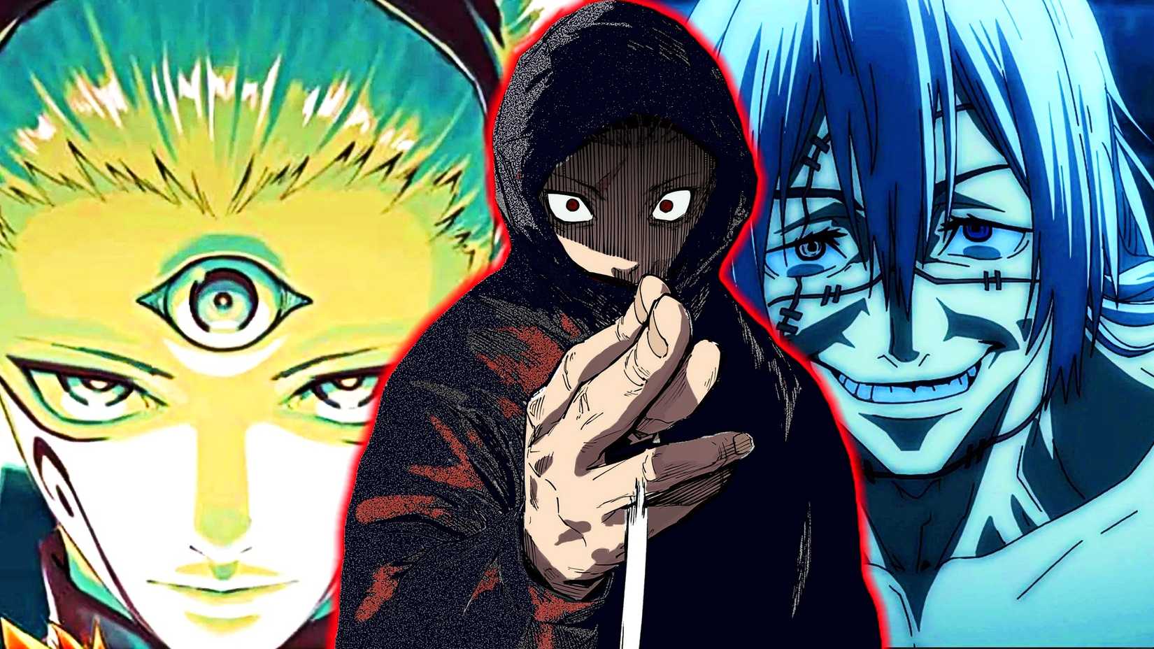 Yuji Itadori de Jujutsu Kaisen Modulo frente a Maru y Mahito