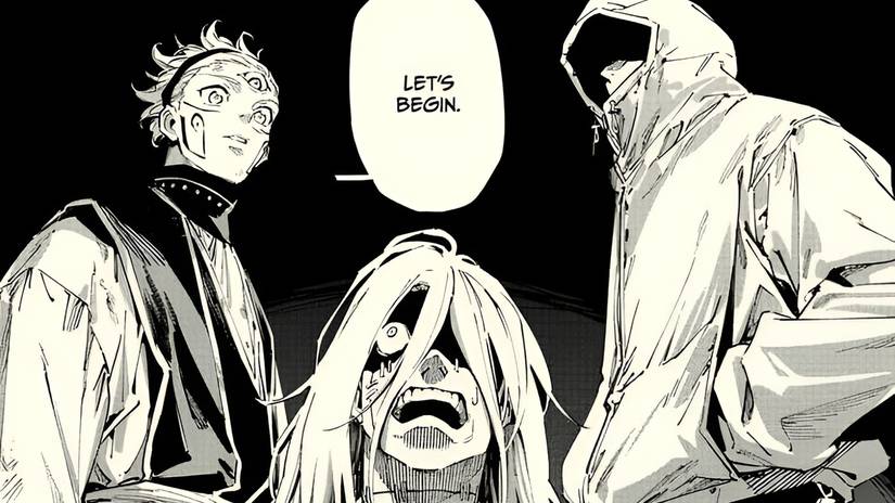 Yuji Itadori, Maru et Mahito dans Jujutsu Kaisen modulo chapitre 21-1