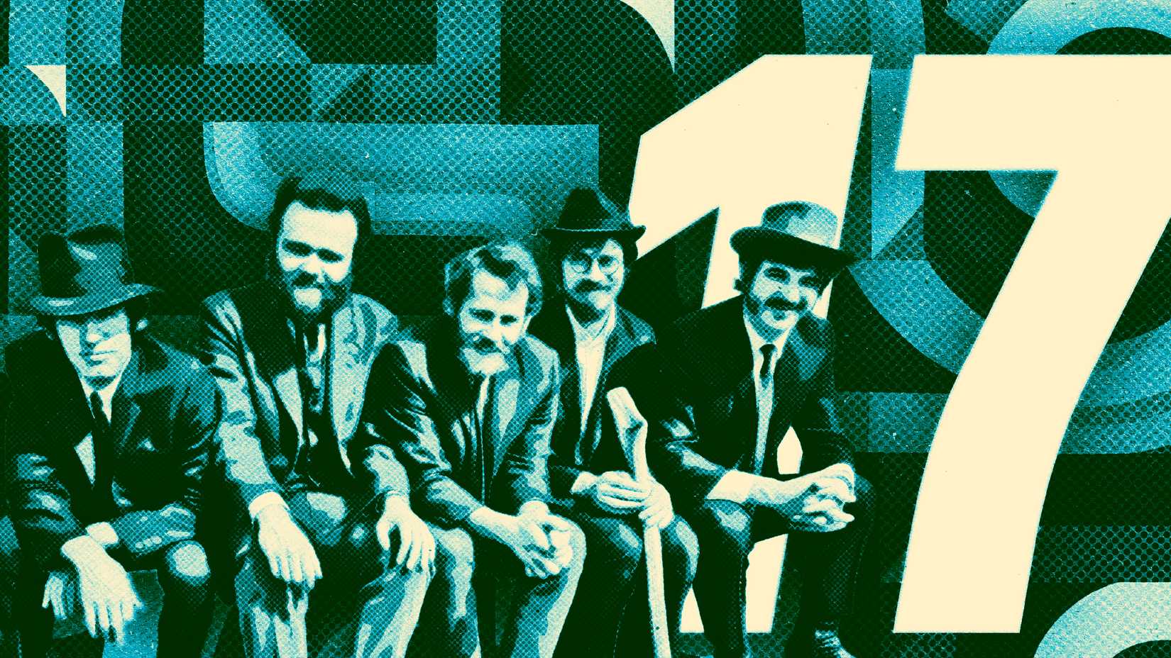 10 Greatest 1960s Classic Rock Albums Ranked #20-11 2 The Band posing outside, representing their 1968 debut album Music from Big Pink.