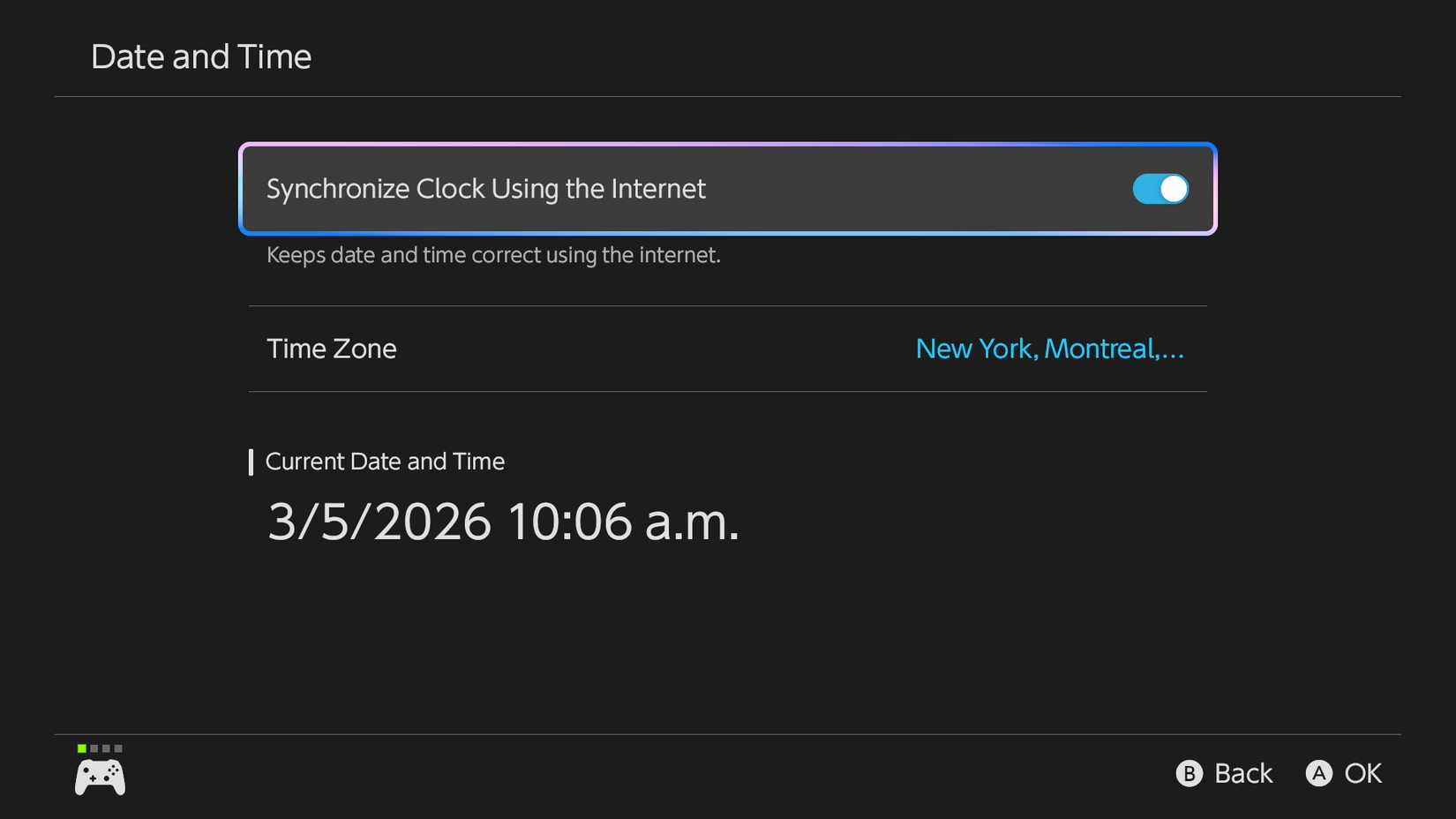 System settings in Nintendo Switch 2