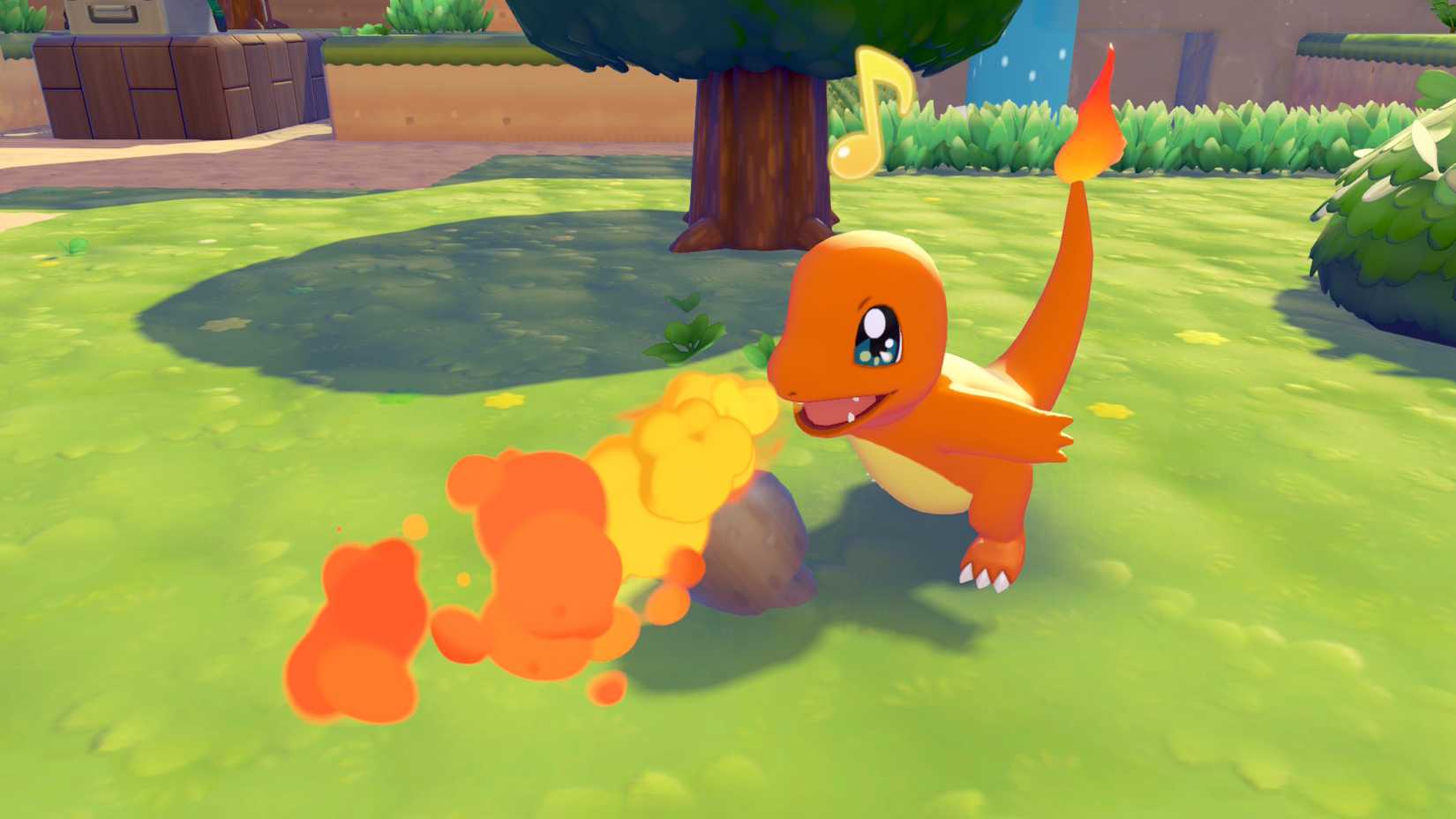 Pokèmon Pokopia Charmander blowing fire