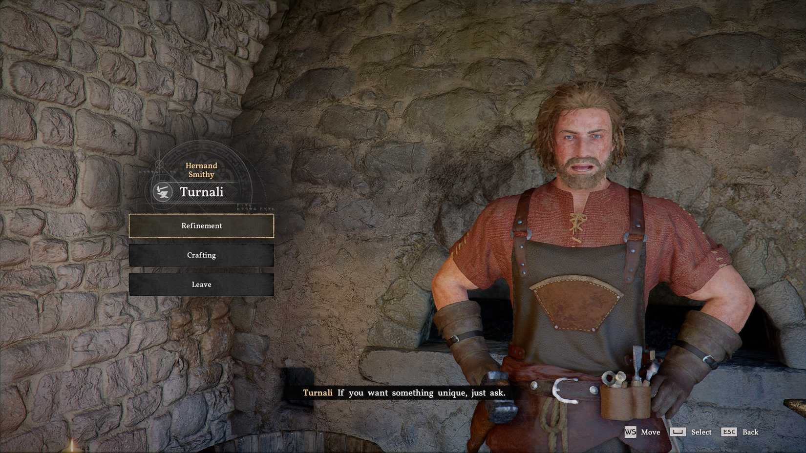 A smithy menu in Crimson Desert.