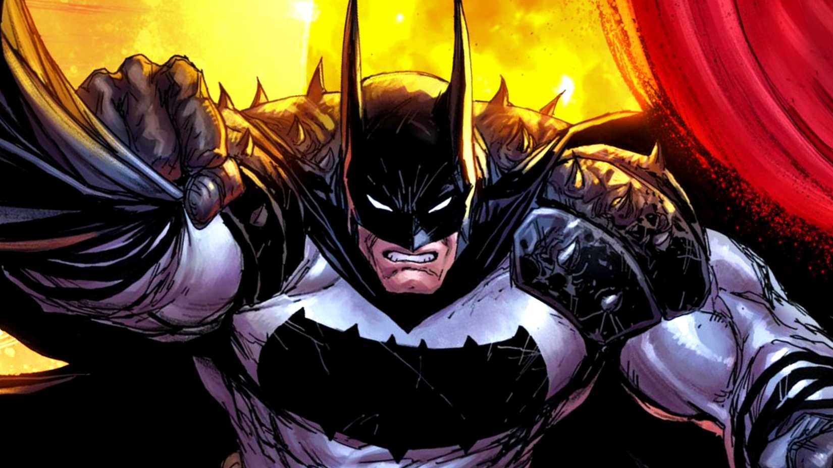 Absolute Batman swings his cape in DC Comics cover art