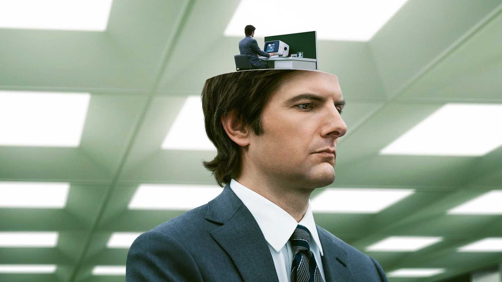 Adam Scott no pôster de Severance