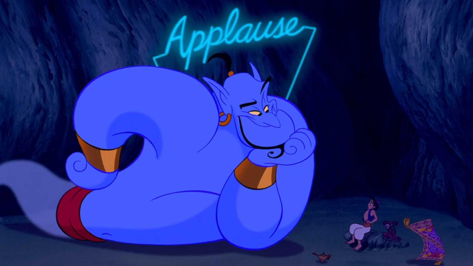 O Gênio de Aladdin cantando Friend Like Me