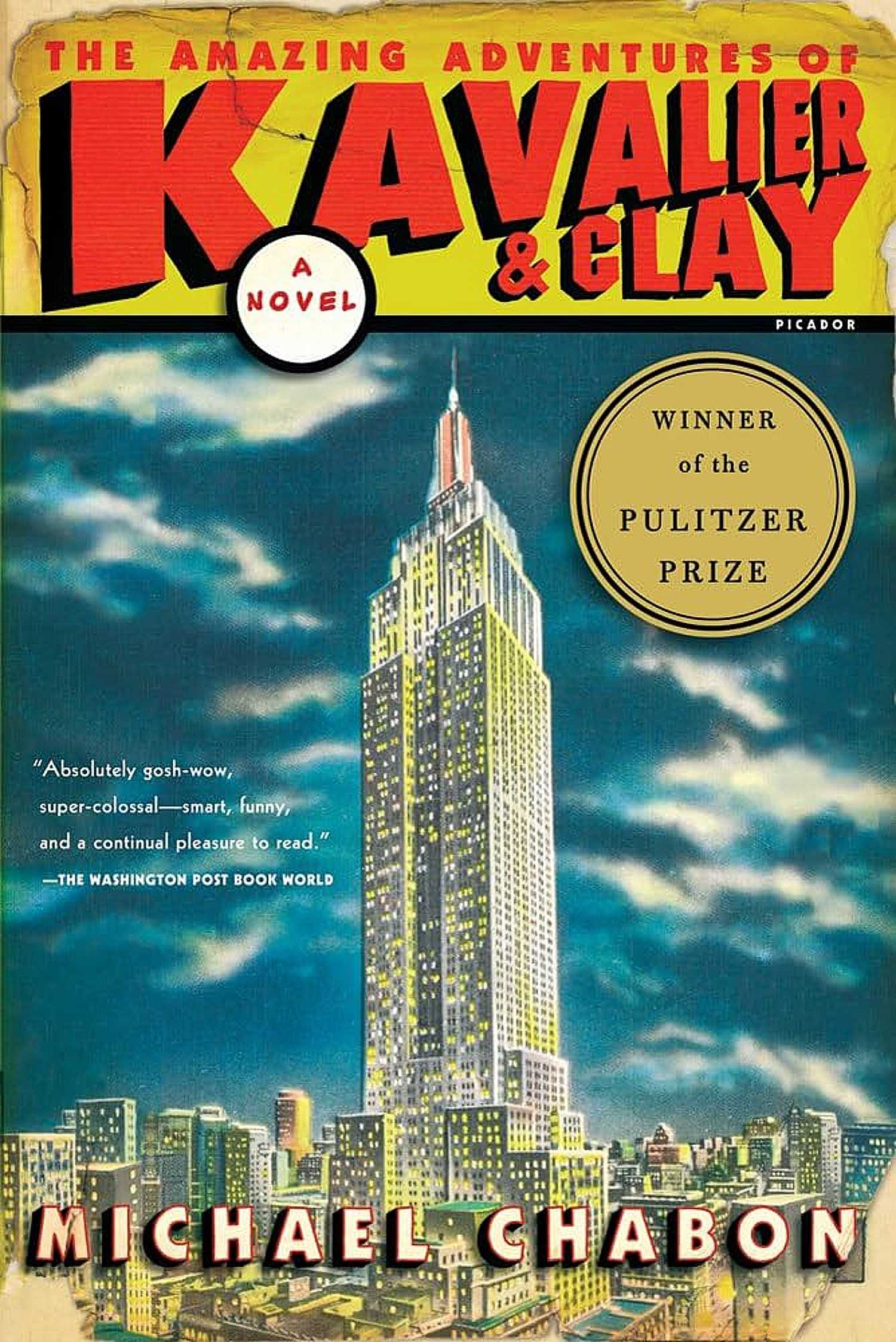 8 Pulitzer-Winning Fiction Novels You Have To Give A Shot 3 Amazing Adventures of Kavalier and Klay cover in the style of an old pulp magazine