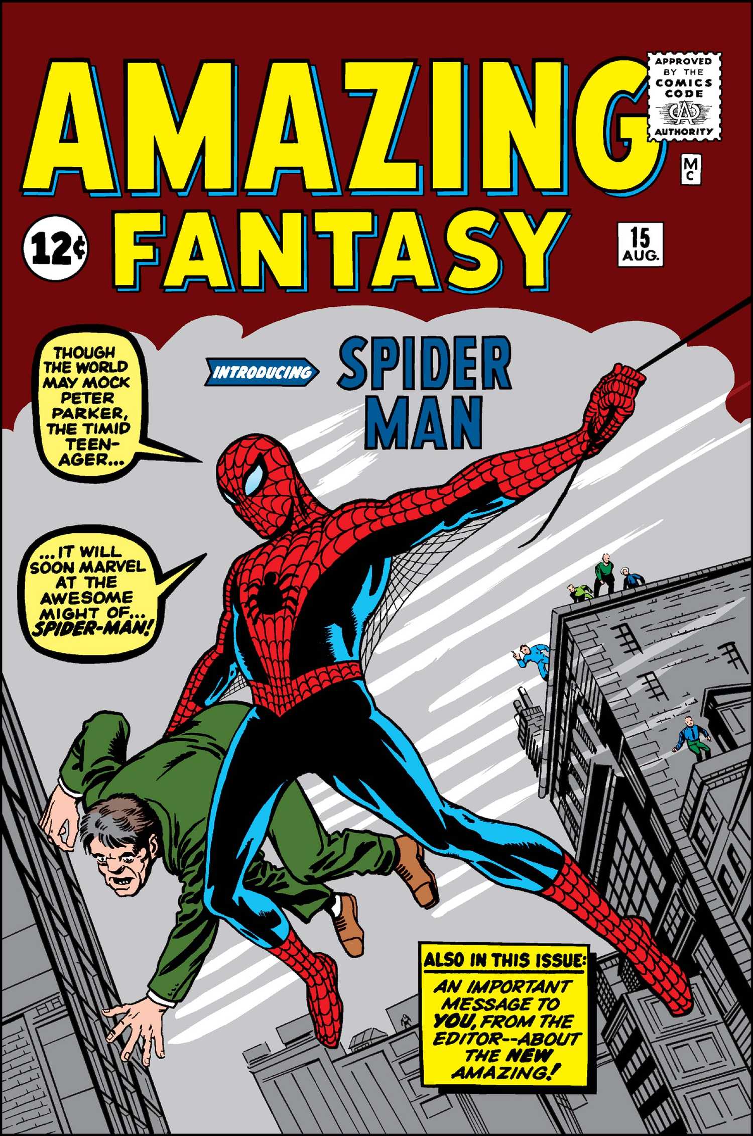 amazing fantasy 15 spider-man comic book cover