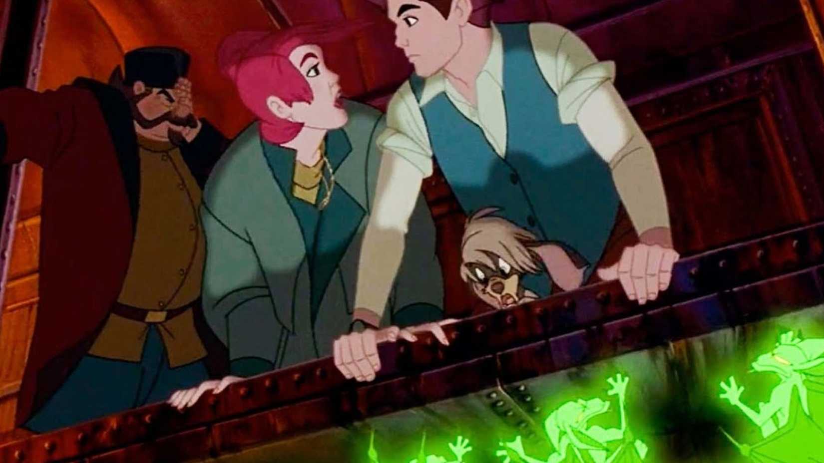10 Near-Perfect Family Movies That No One Remembers Today 2 Anastasia, Dimitri, and Pooka in a train being attaked by green monsters