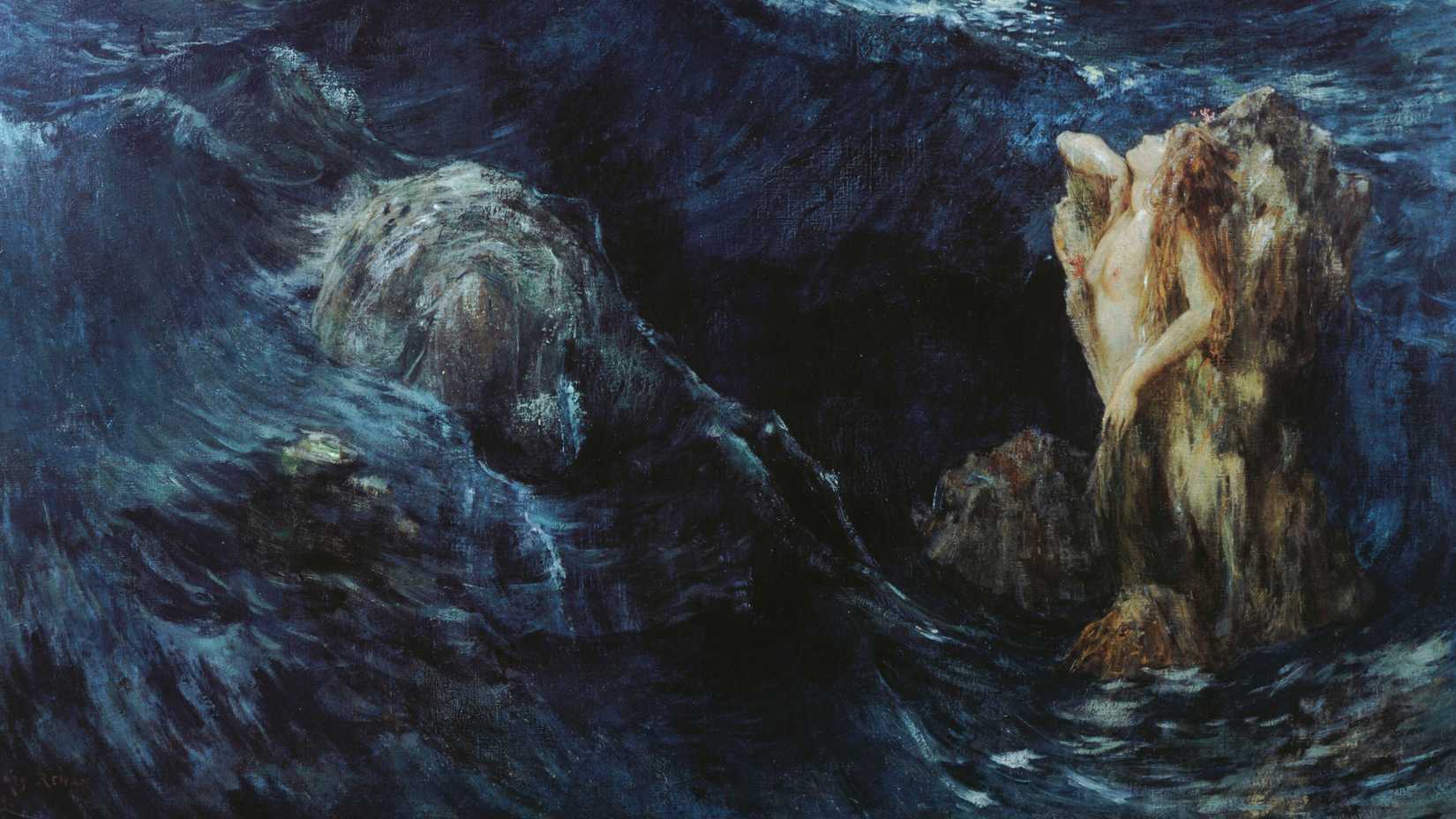 Ary Ernest Renan's painting Charybde et Scylla shows the monsters Scylla and Charybdis from The Odyssey