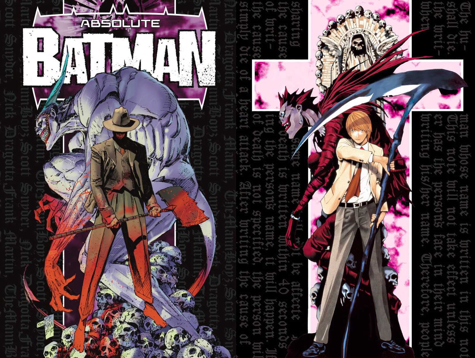 Batman Death Note Comic and Manga covers tribute