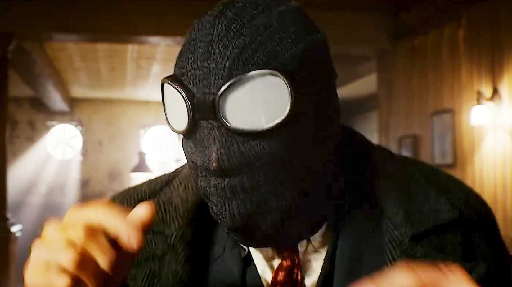 ben reilly with a mask on in spider noir