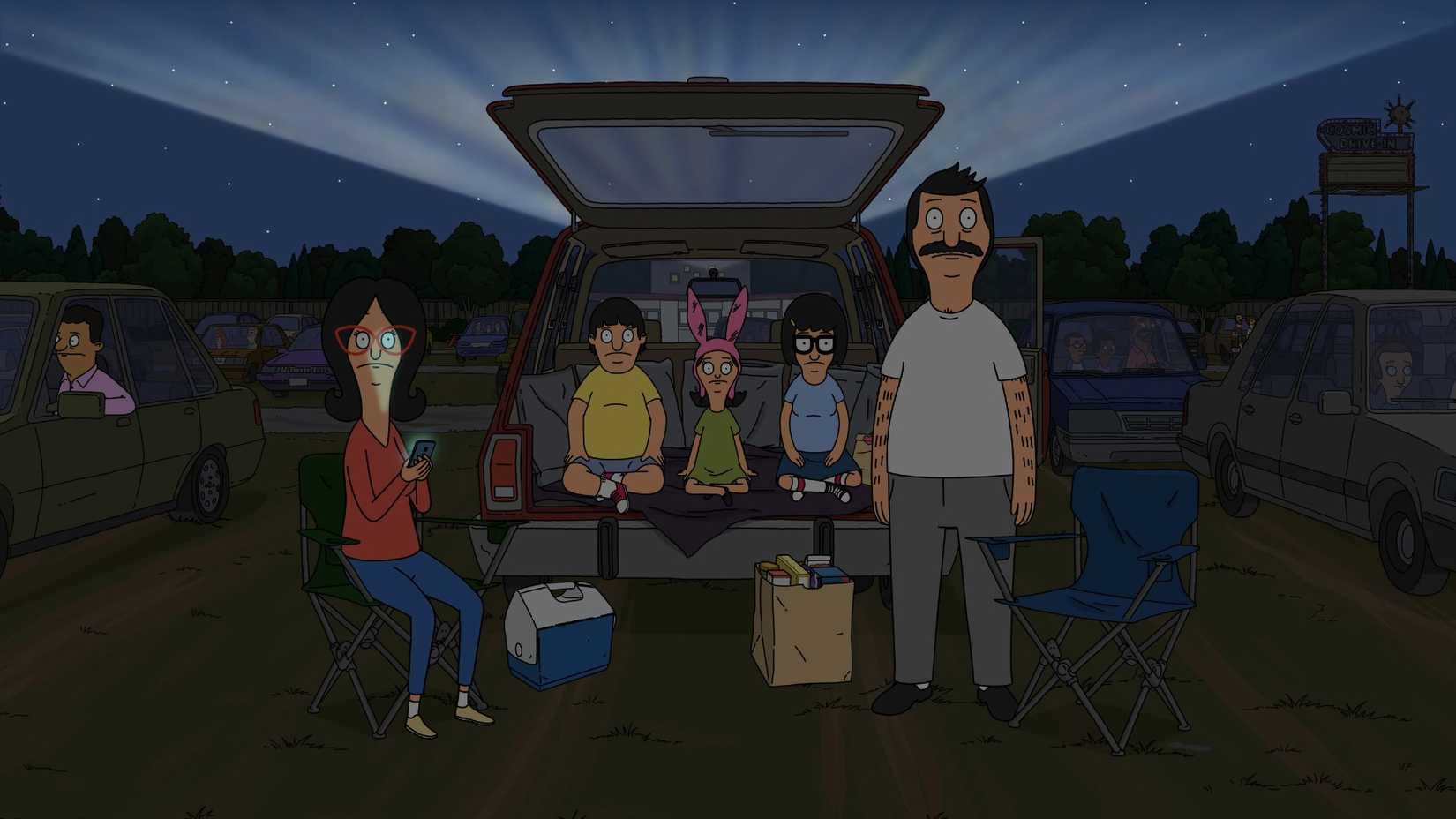 10 Recent Bob’s Burgers Episodes That Are Just As Good As The Classics 1 The Belchers watch the movie screen in