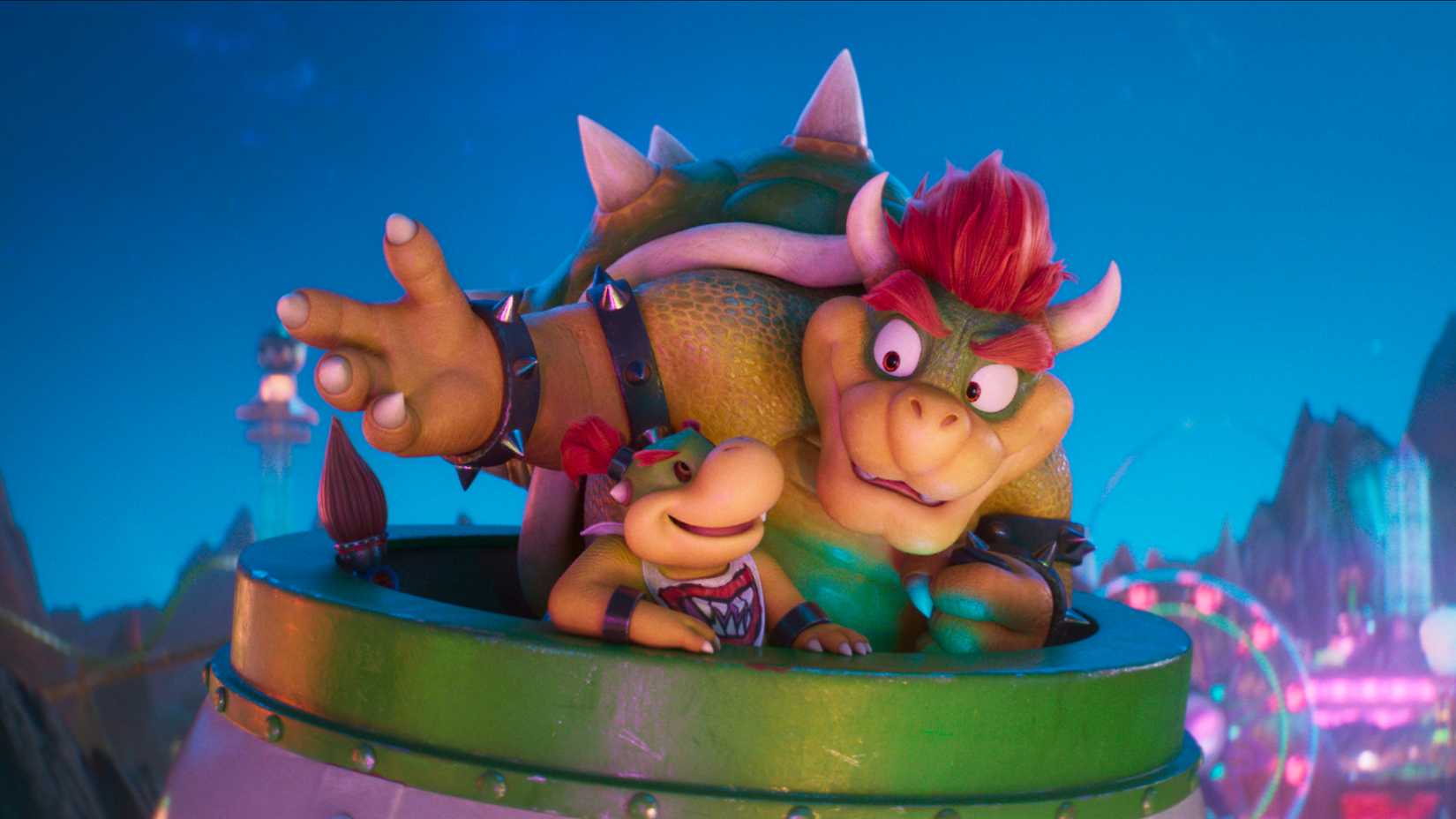 bowser and bowser jr in the super mario galaxy movie