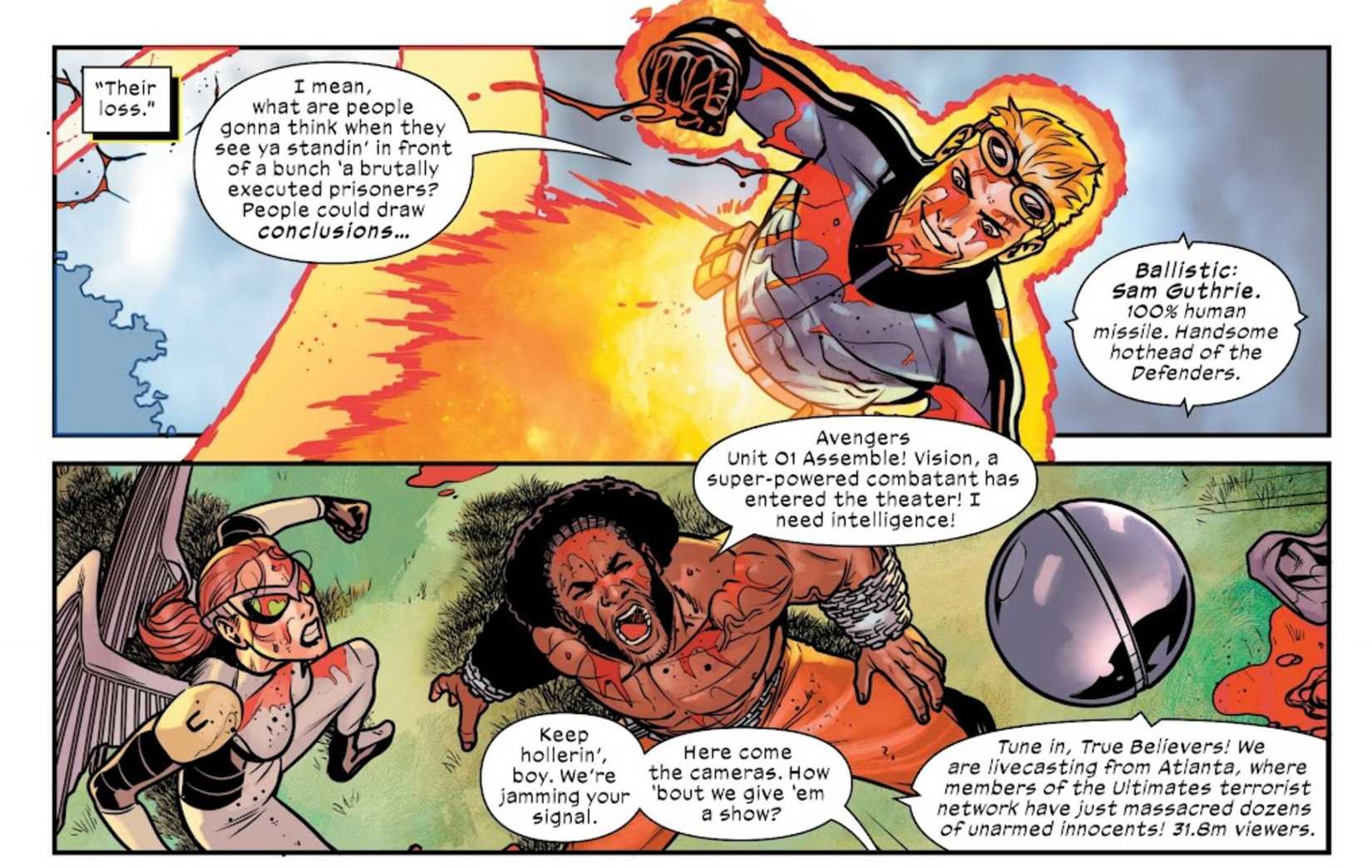 cannonball vs luke cage as the avengers clash with the ultimate defenders