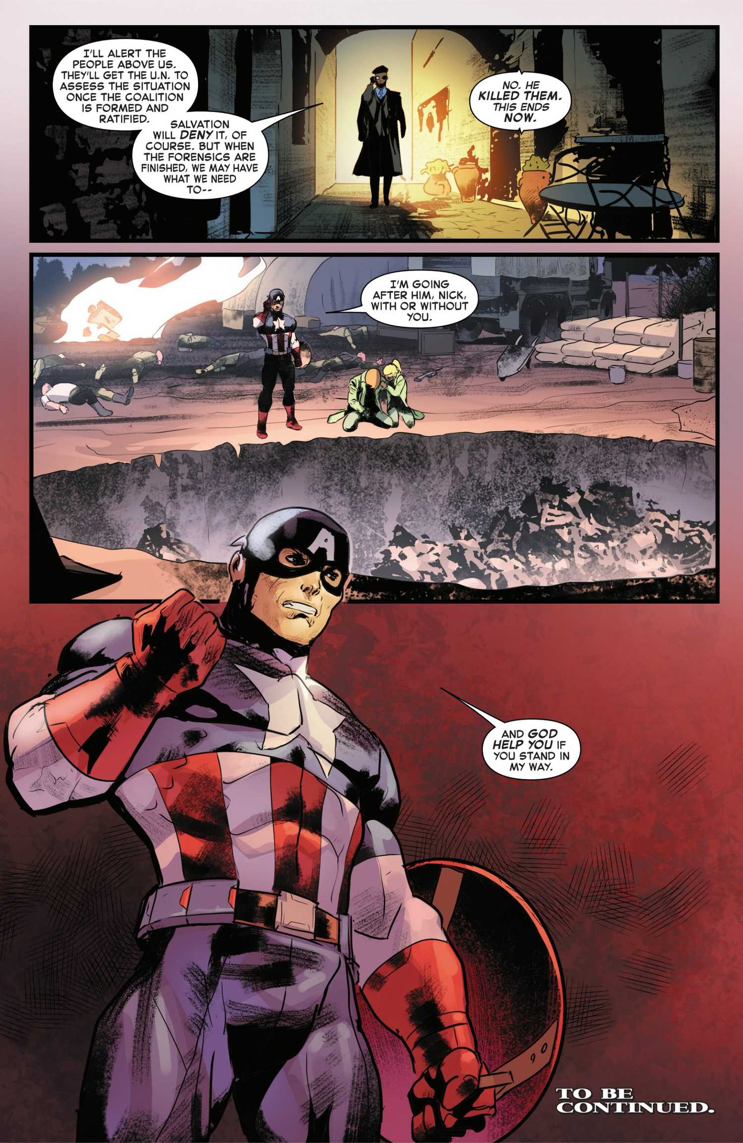 Captain America Threatens Nick Fury in Captain America #8