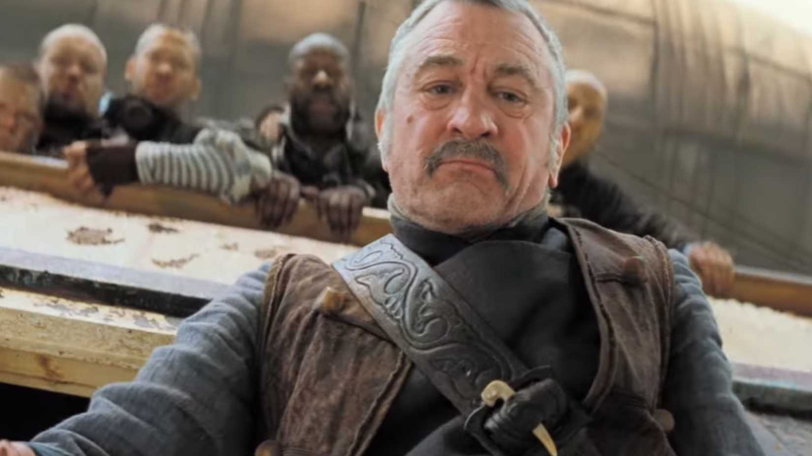 Capitão Shakespeare depois de fingir jogar uma pessoa do navio em Stardust.